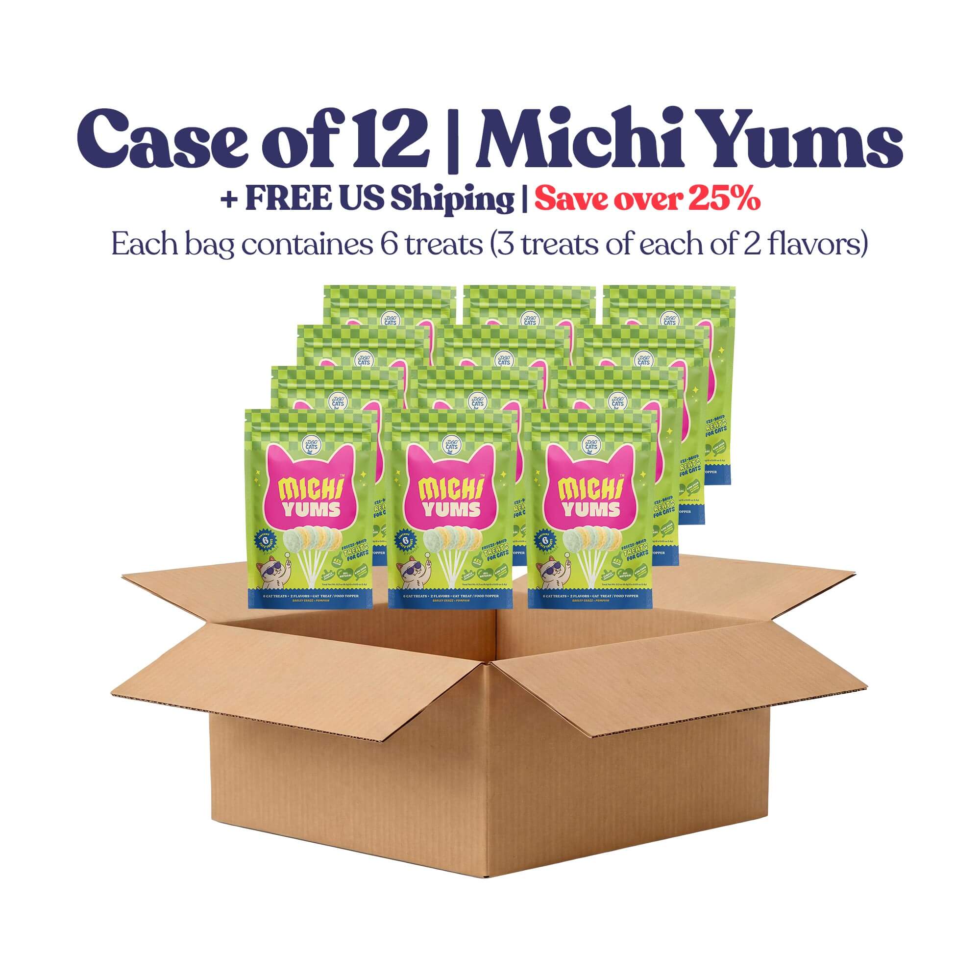 Michi Yums – Cat Treats – Case of 12