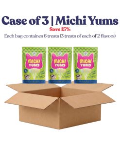Case of three bags of POP Cats Michi Yums cat treats