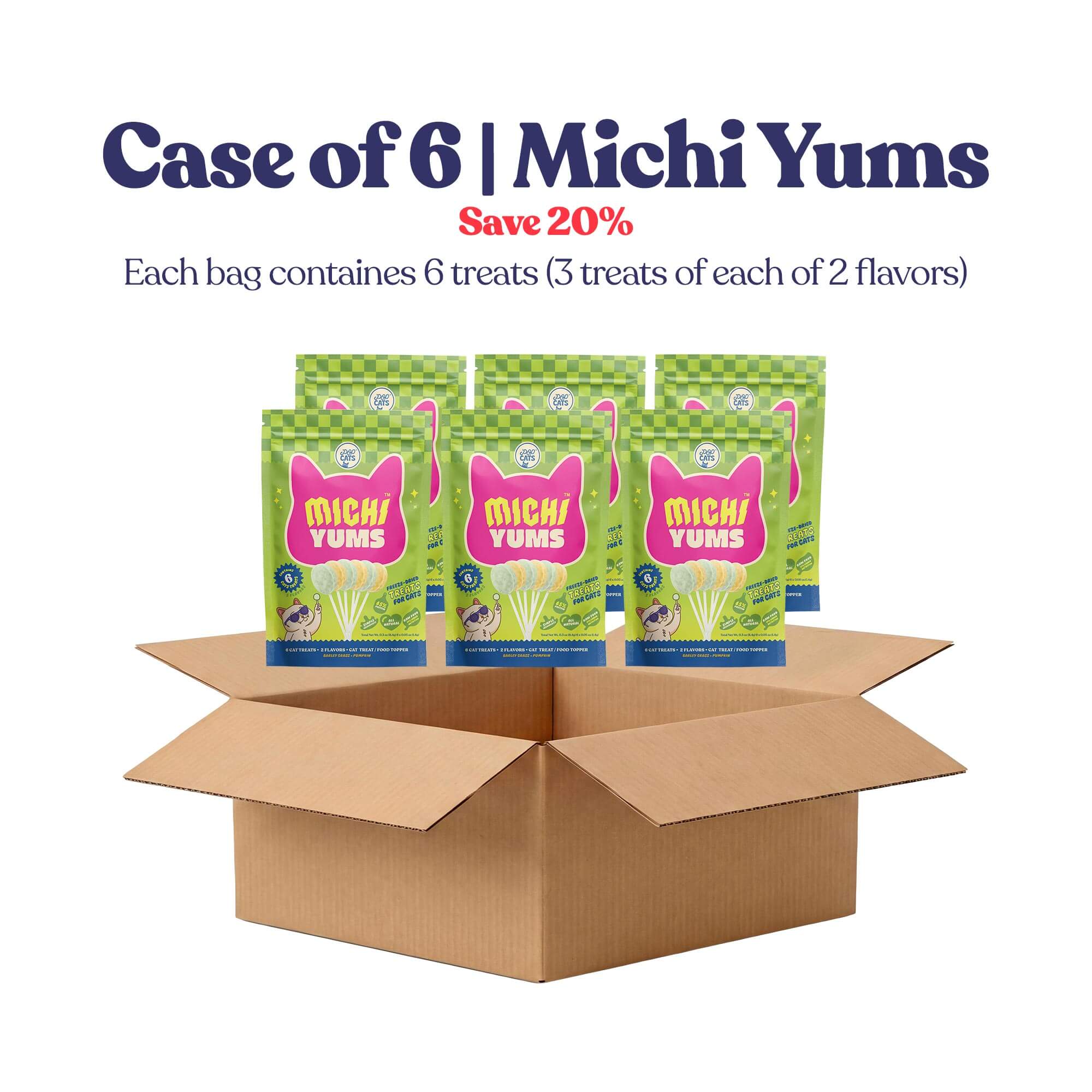 Michi Yums – Cat Treats – Case of 6