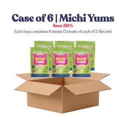 Case of six bags of POP Cats Michi Yums cat treats